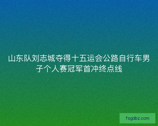 山东队刘志城夺得十五运会公路自行车男子个人赛冠军首冲终点线