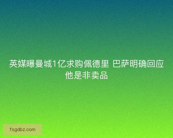 英媒曝曼城1亿求购佩德里 巴萨明确回应他是非卖品